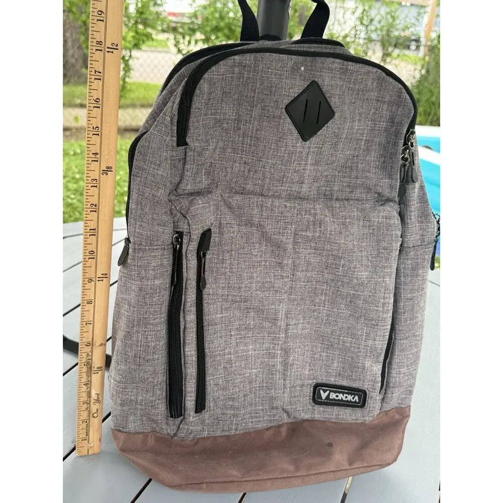 Bondka 19” Jumpstreet Backpack City Work School Travel Bag Heather Gray Unisex